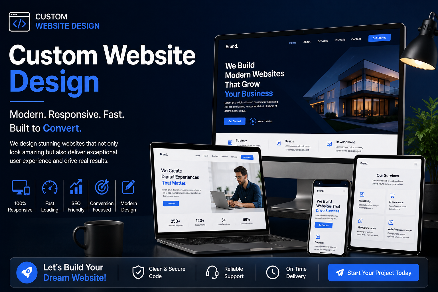 Custom Website Design: Build Fast, Modern & Conversion-Focused Websites