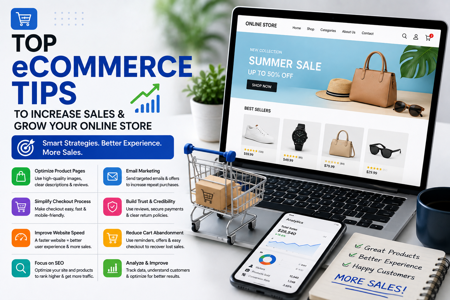 Top eCommerce Tips to Increase Sales and Grow Your Online Store