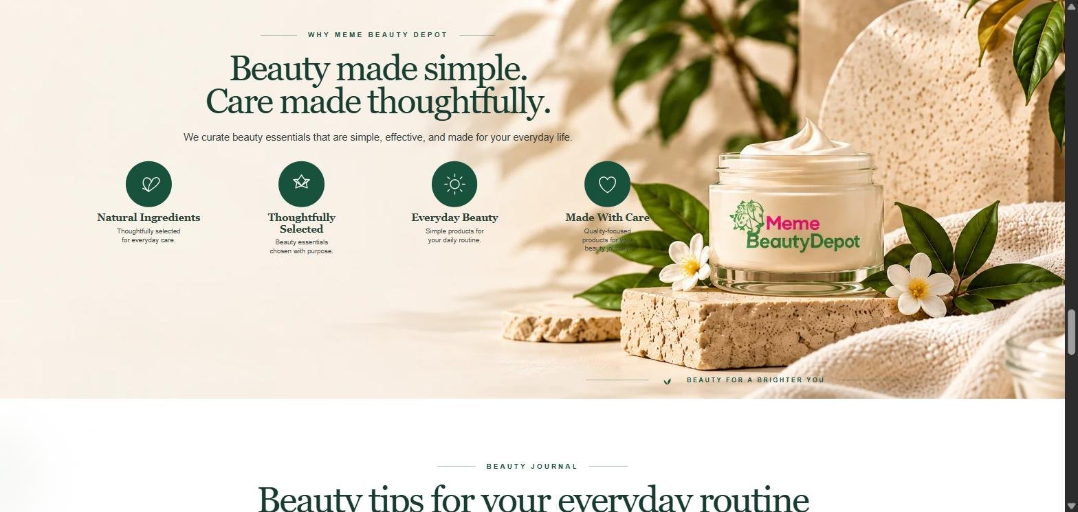 Why Meme Beauty Depot section
